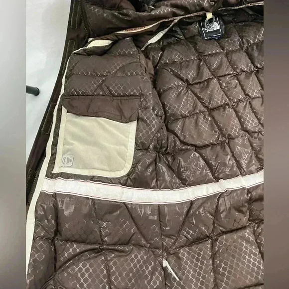 The North Face Goose Down Fur Hood Buckle Jacket Coat Hyvent Woman’s XS Brown B - Picture 9 of 13